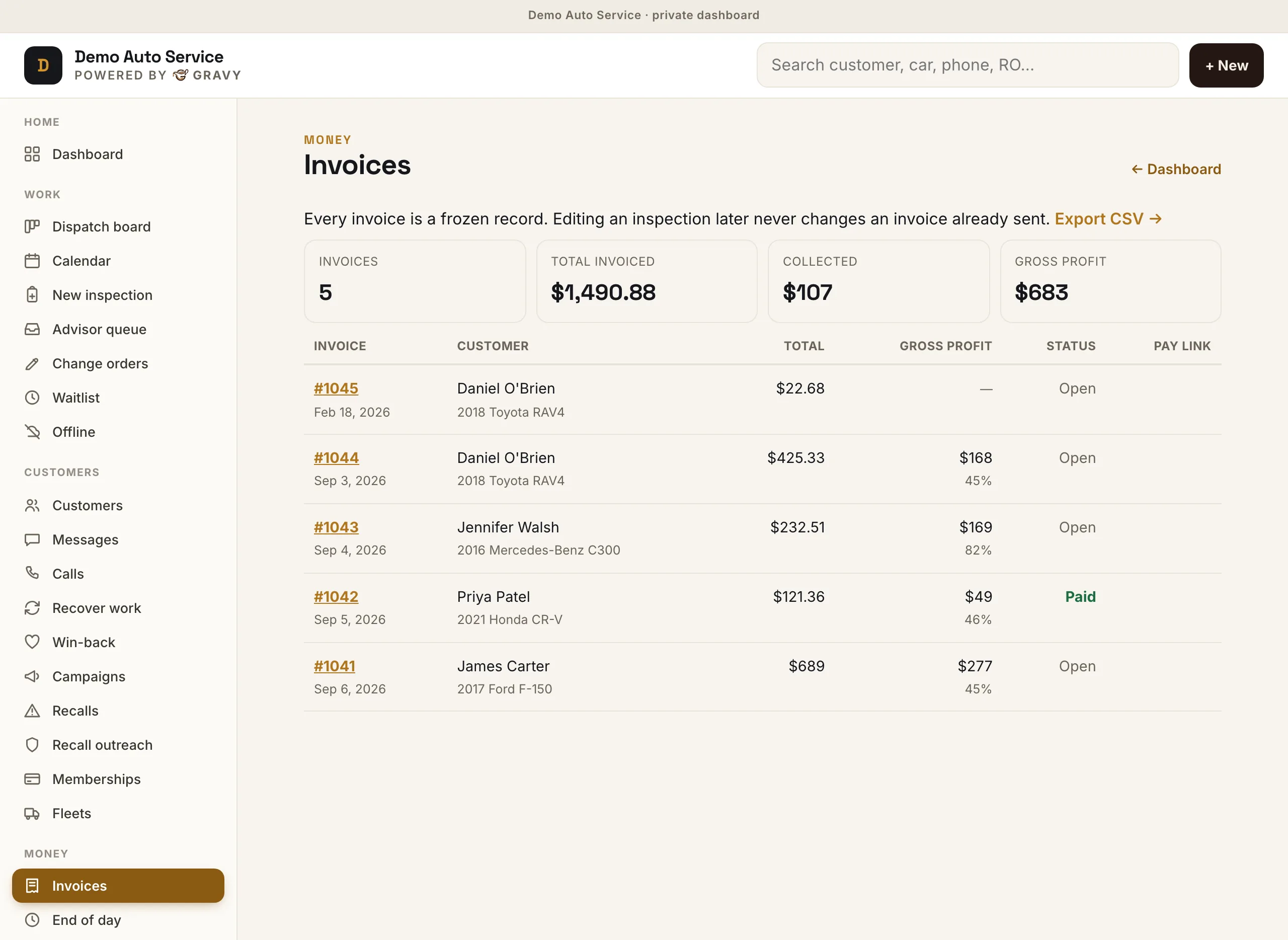 Estimates, invoices and payments