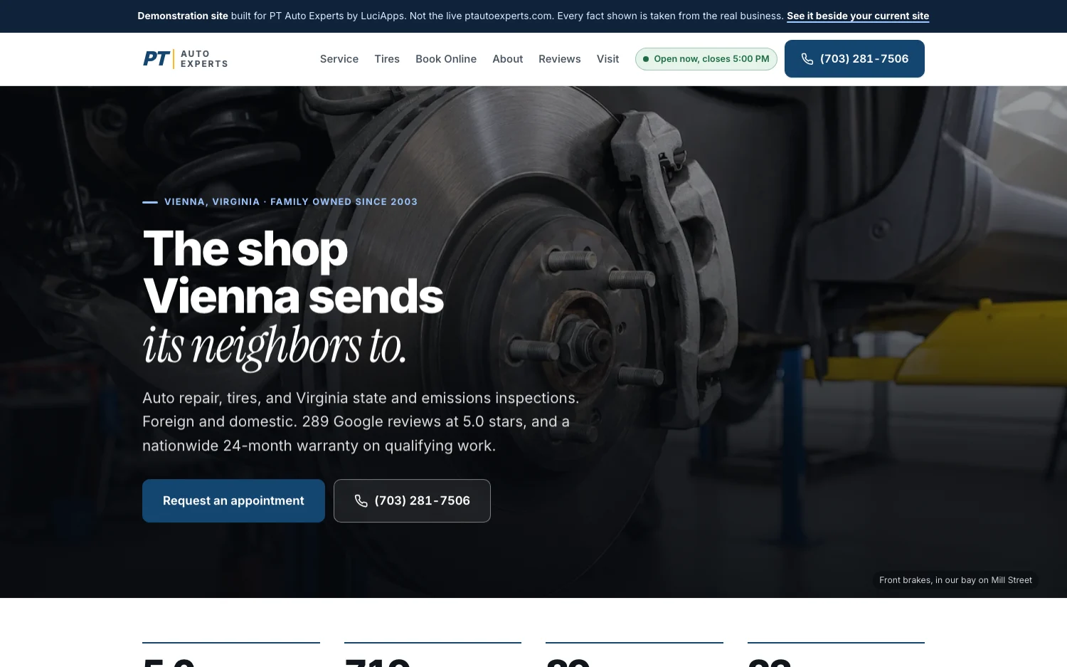 PT Auto Experts website built on Gravy